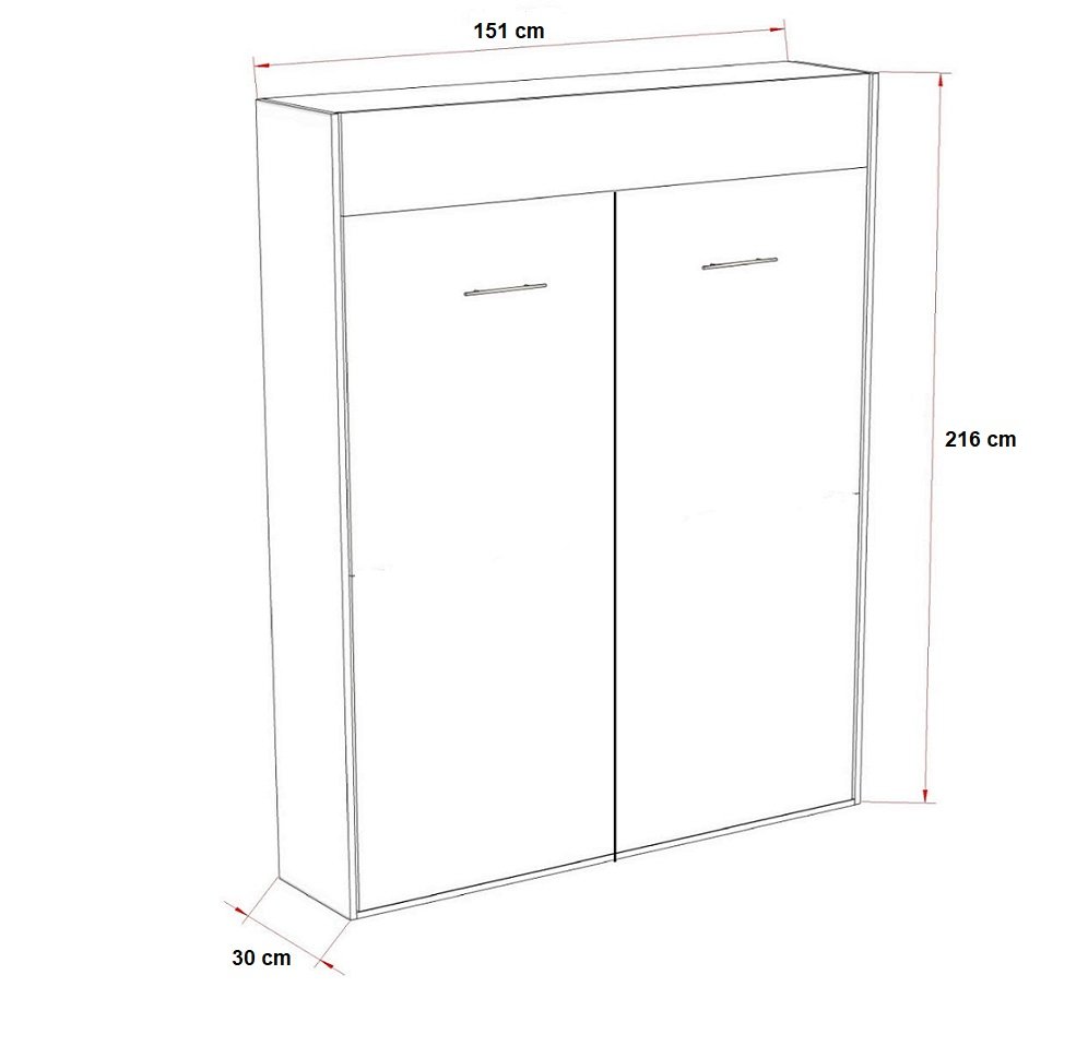 Armoire lit escamotable DYNAMO blanc mat Ouverture assistée et pied automatique, couchage 140*200 cm OUTLET